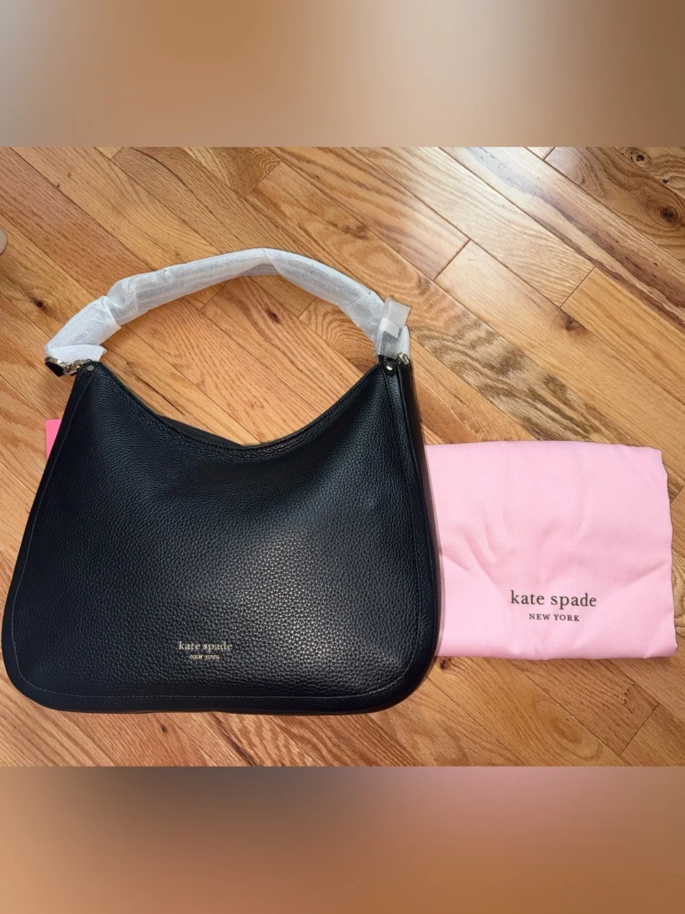 kate spade Black Pebbled Leather Shoulder Hobo